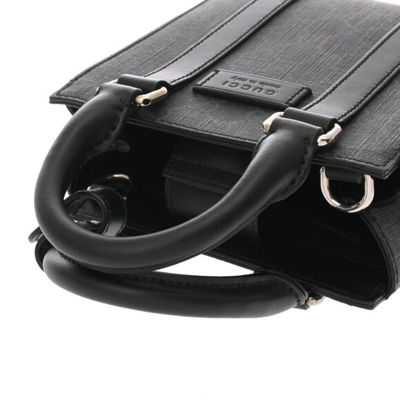 GUCCI 2WAY Mini Tote Bag Black/Noir 696010 shoulder bag 800000137373000 - Picture 6 of 7